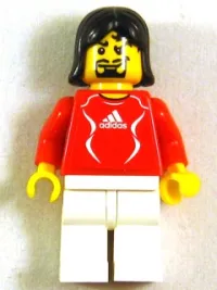 LEGO Soccer Player Red - Adidas Logo, Red and White Torso Stickers (#15) minifigure