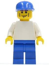 LEGO Plain White Torso with White Arms, Blue Legs, Blue Cap (Soccer Player) minifigure