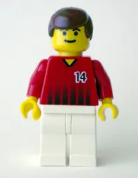 LEGO Soccer Player - Red and White Team with Number 14 minifigure