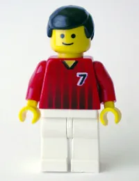 LEGO Soccer Player - Red and White Team with Number 7 minifigure