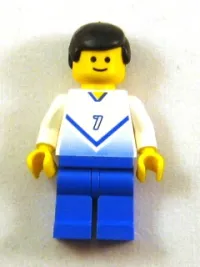 LEGO Soccer Player White & Blue Team with shirt  #7 minifigure