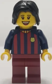 LEGO Soccer Fan - FC Barcelona, Female, Dark Red Legs minifigure
