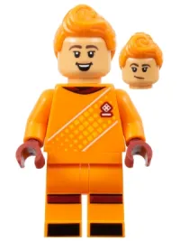 LEGO Soccer Spectator - Orange Goalie Uniform, Orange Hair minifigure