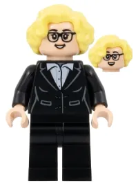 LEGO Soccer Coach - Black Suit, Glasses, Bright Light Yellow Hair minifigure