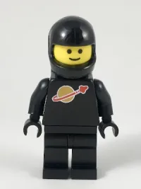 LEGO Classic Space - Black with Air Tanks and Motorcycle (Standard) Helmet, Logo High on Torso (Second Reissue) minifigure