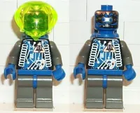 LEGO Insectoids Zotaxian Alien - Male, Gray and Blue with Silver Circuits and Hoses (Lieutenant Maverick) minifigure