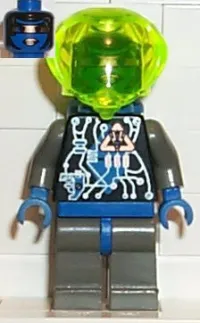 LEGO Insectoids Zotaxian Alien - Female, Gray and Blue with Silver Circuits, with Air Tanks (Gypsy Moth / Navigator Sharp) minifigure