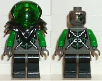 LEGO Insectoids Zotaxian Alien - Male, Gray and Green with Green Circuits and Silver Hoses, with Black Armor (Danny Longlegs / Corporal Steel) minifigure