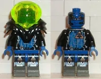 LEGO Insectoids Zotaxian Alien - Male, Black and Blue with Silver Circuits, with Armor (Captain Wizer / Captain Zec) minifigure