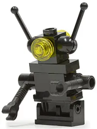 LEGO Classic Space Droid - Hinge Base, Black with Trans-Yellow Eyes (Bar through Torso) minifigure