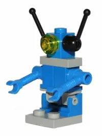 LEGO Classic Space Droid - Plate Base, Blue and Light Gray with Trans-Yellow Eye and Black Antennae minifigure