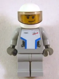 LEGO Star Justice Astronaut 1 - with Torso Sticker (Silver Badge), Smirk and Stubble Beard minifigure