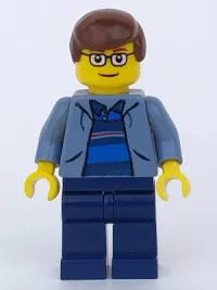 LEGO Peter Parker 2 - Sand Blue Jacket, Dark Blue Legs, Brown Male Hair minifigure