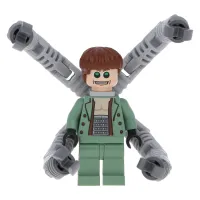 LEGO Dr. Octopus (Otto Octavius) / Doc Ock, Sand Green Jacket, Sand Green Legs, Thin Toothy Smile - With Arms minifigure