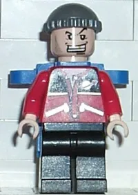 LEGO Jewel Thief 1, Red Torso w/ Space Logo, Black Legs minifigure