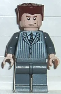 LEGO Harry Osborn 2, Dark Bluish Gray Suit Torso, Dark Bluish Gray Legs minifigure
