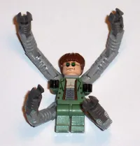 LEGO Dr. Octopus (Otto Octavius) / Doc Ock, Sand Green Jacket, Sand Green Legs, Thin Smirk - With Arms minifigure