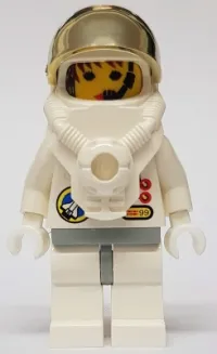 LEGO Space Port - Astronaut 2 Red Buttons, White Legs with Light Gray Hips, Female minifigure