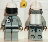 LEGO Fire - Air Gauge and Pocket, Light Gray Legs and Black Hips, White Fire Helmet, Breathing Hose, White Air Tanks minifigure