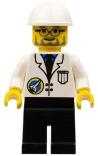 LEGO Space Port - Scientist, White Construction Helmet, Black Legs minifigure