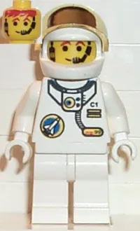 LEGO Space Port - Astronaut C1, White Legs, White Helmet, Gold Large Visor minifigure