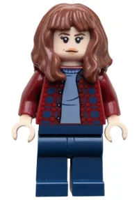 LEGO Joyce Byers - Dark Red Plaid Flannel Shirt, Dark Blue Legs minifigure