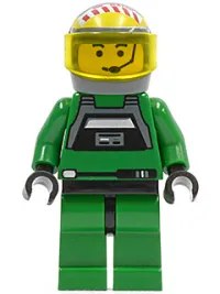 LEGO Rebel Pilot A-wing - Yellow Head, Trans-Yellow Visor, Green Jumpsuit minifigure