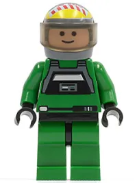 LEGO Rebel Pilot A-wing - Light Nougat Head, Trans-Black Visor, Green Jumpsuit minifigure