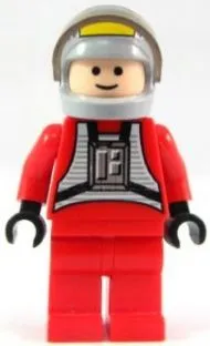 LEGO Rebel Pilot B-wing - Light Nougat Head, Light Bluish Gray Helmet, Trans-Black Visor, Red Flight Suit minifigure