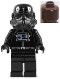 LEGO TIE Fighter Pilot (Brown Head) minifigure