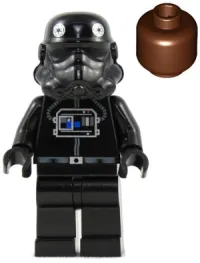 LEGO TIE Fighter Pilot (Reddish Brown Head) minifigure