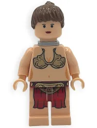 LEGO Princess Leia - Light Nougat, Jabba Slave Outfit, Neck Bracket minifigure