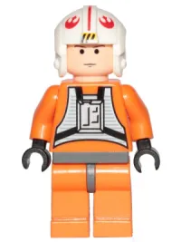 LEGO Luke Skywalker - Light Nougat, X-Wing Pilot Suit, Simple Torso and Helmet minifigure