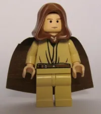 LEGO Obi-Wan Kenobi - Young, Light Nougat, Brown Hood and Cape, Tan Legs minifigure