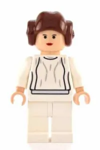 LEGO Princess Leia - Light Nougat, White Dress, Small Eyes, Smooth Hair minifigure