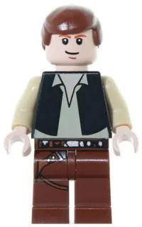 LEGO Han Solo - Light Nougat, Black Vest (2010) minifigure