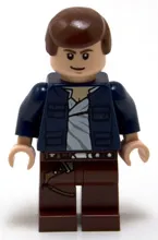 LEGO Han Solo, Reddish Brown Legs with Holster Pattern, Open Jacket minifigure