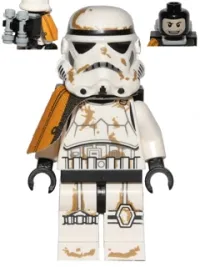 LEGO Sandtrooper - Orange Pauldron, Survival Backpack, Dirt Stains, Balaclava Head Print and Helmet with Dotted Mouth Pattern minifigure