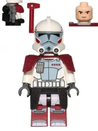 LEGO Clone ARC Trooper, Rancor Battalion (Phase 1) - Dark Red Pauldron, Large Eyes minifigure