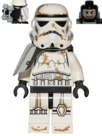 LEGO Sandtrooper - White Pauldron, Survival Backpack, Dirt Stains, Balaclava Head Print and Helmet with Dotted Mouth Pattern minifigure