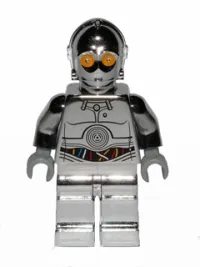 LEGO TC-14 Protocol Droid - Chrome Silver with Blue, Red and White Wires Pattern minifigure
