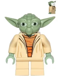 LEGO Yoda (Clone Wars, White Hair, Torso with Back Printing) minifigure