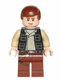 LEGO Han Solo, Reddish Brown Legs with Holster Pattern, Vest with Pockets minifigure