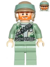LEGO Endor Rebel Commando - Beard and Angry Dual Sided Head minifigure