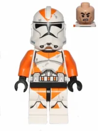 LEGO Clone Trooper, 212th Attack Battalion (Phase 2) - Orange Arms, Dirt Stains, Scowl minifigure