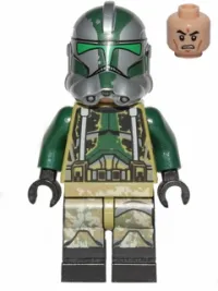 LEGO Clone Trooper Commander Gree, 41st Elite Corps (Phase 2) - Kashyyyk Camouflage, Scowl minifigure