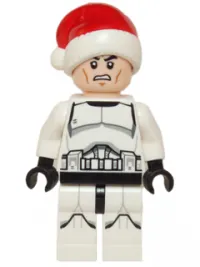 LEGO Clone Trooper - Printed Legs, Santa Hat, Scowl minifigure