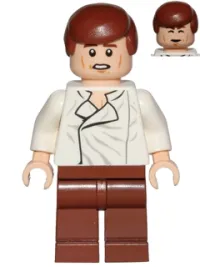 LEGO Han Solo, Reddish Brown Legs without Holster Pattern, Dual Sided Head, Cheek Lines minifigure