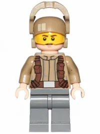 LEGO Resistance Trooper - Dark Tan Jacket, Frown, Furrowed Eyebrows minifigure
