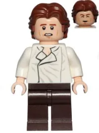 LEGO Han Solo, Dark Brown Legs, Wavy Hair minifigure